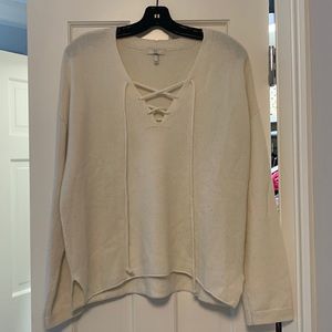Joie CASHMERE SWEATER- size medium - lace up tie front